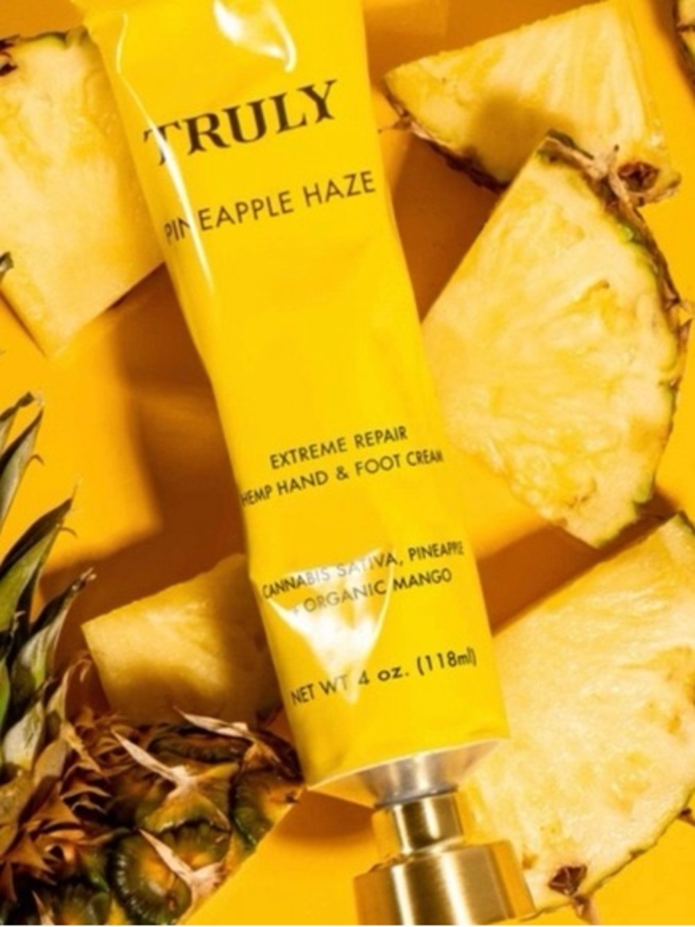 TRULY Pineapple Haze Hemp Hand & Foot Cream — Yellow
